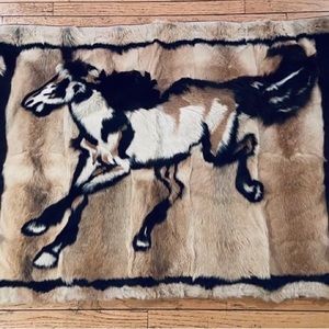 Genuine Peruvian Alpaca Rug / Wall Hanging - “Wild Horse” - 52” x 38”